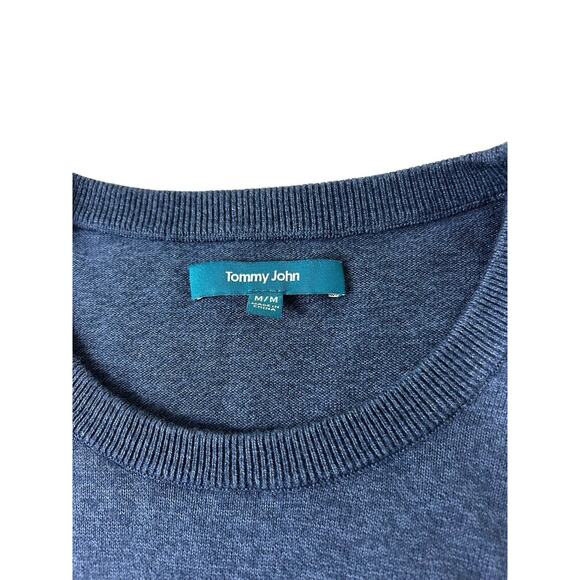 Tommy John Second Skin Crewneck Sweater Sz Medium Blue Cotton Blend - Picture 3 of 5